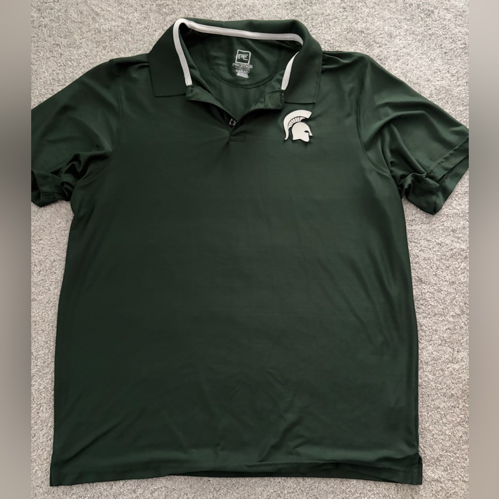 MSU Michigan State - Men's Green Polo Shirt